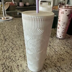 Starbucks Cream Textured Tumbler with Straw
